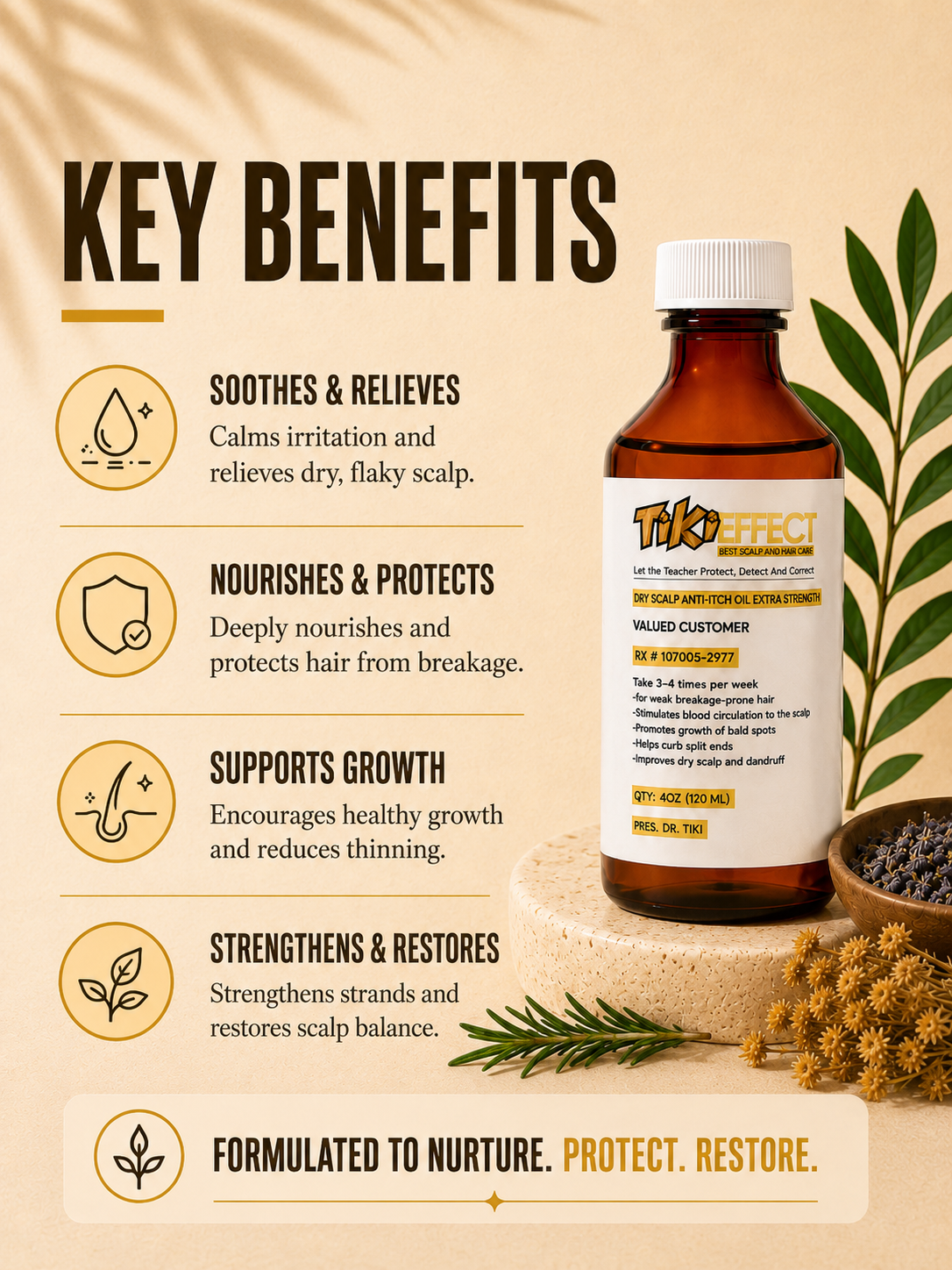 TIKI EFFECT™ Anti-Dandruff Growth Oil
