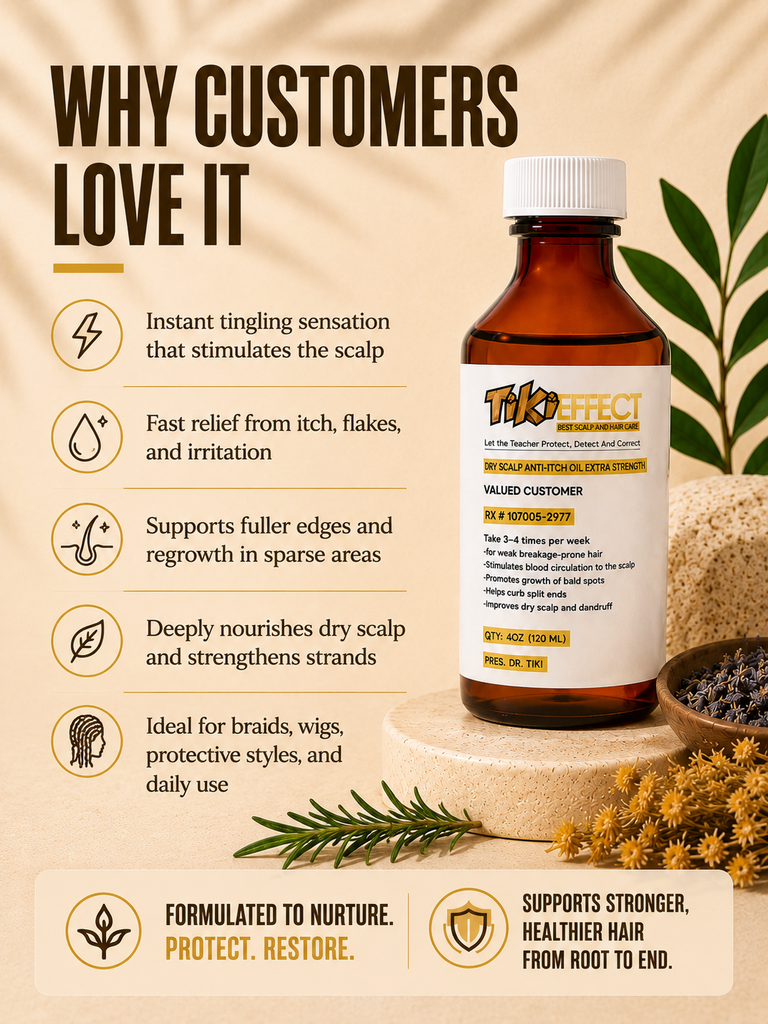 TIKI EFFECT™ Anti-Dandruff Growth Oil